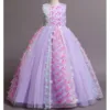 Stunning Little/Big Girls Butterfly Appliqued Flower Girl Birthday Party Pageant Formal Dress 5