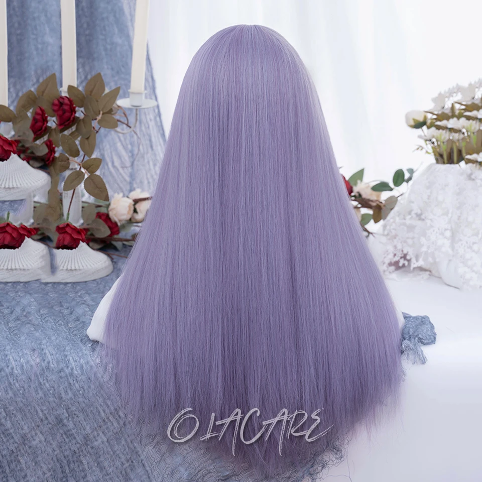 Purple Synthetic Wig for Women Long Straight Cosplay Party Hair