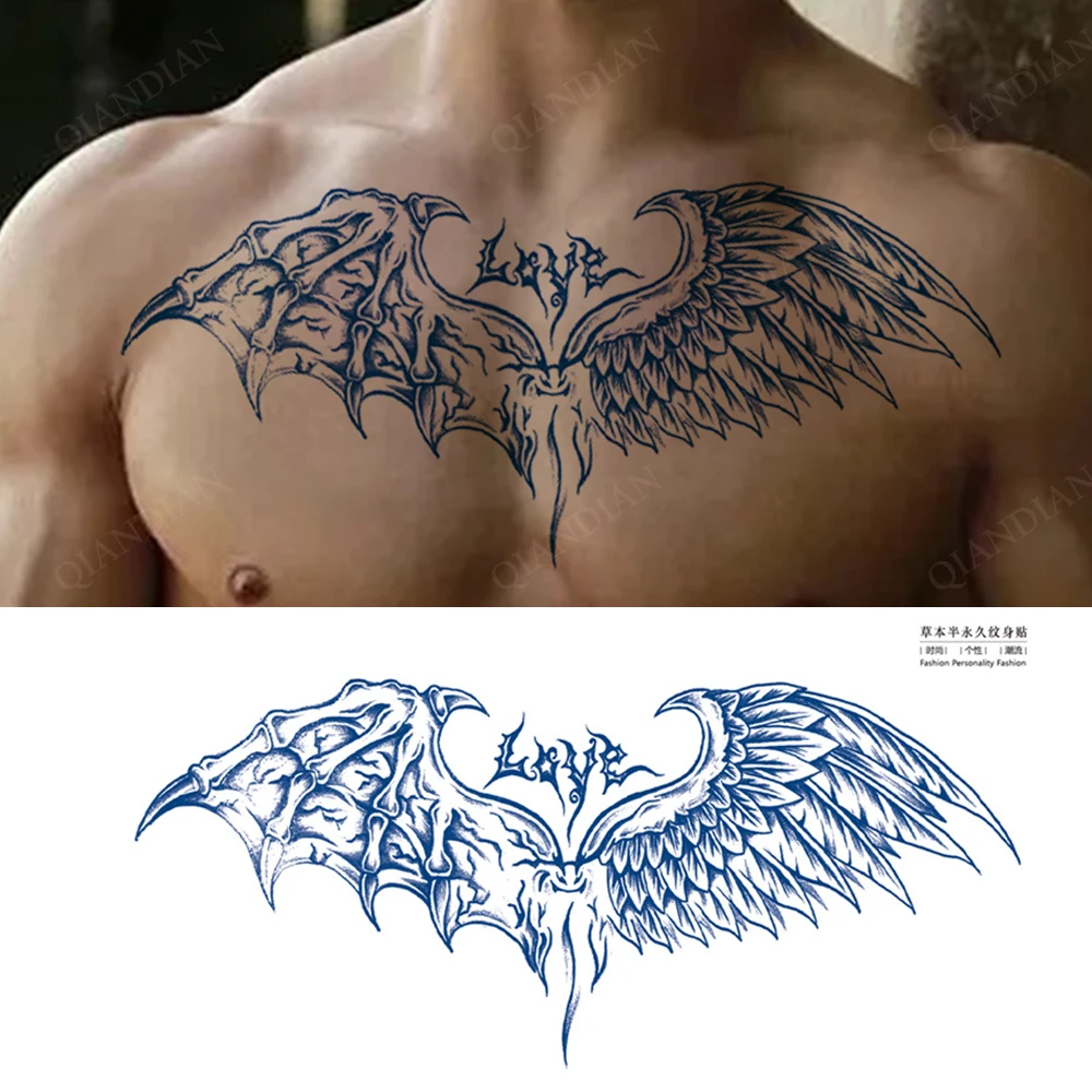 Sap Waterdichte Tijdelijke Borst Tattoo Sticker 15 Dagen Langdurige  Natuurlijke Vleugel Vlieg Alfabet Oog Tijger Nep Man Vrouwen Totem -  AliExpress, image size:1000x1000