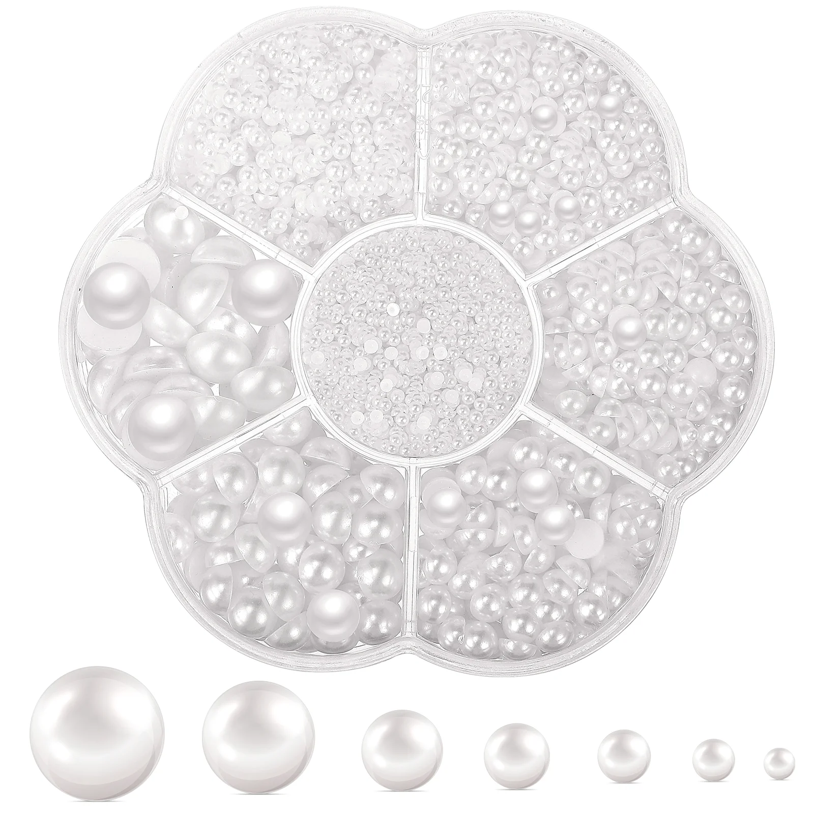 

Pearl Clothing Accessories Nail Half Round Pearls Flat Back for Crafting Semicircle Decorations Abs Beads