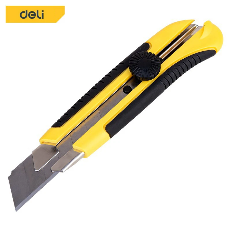 Deli Utility Knife Metal Blade Larghezza 25Mm Pocket Box Cutter Per Office Home Cancelleria Forniture Carta Da Parati Taglio Coltelli Artigianali