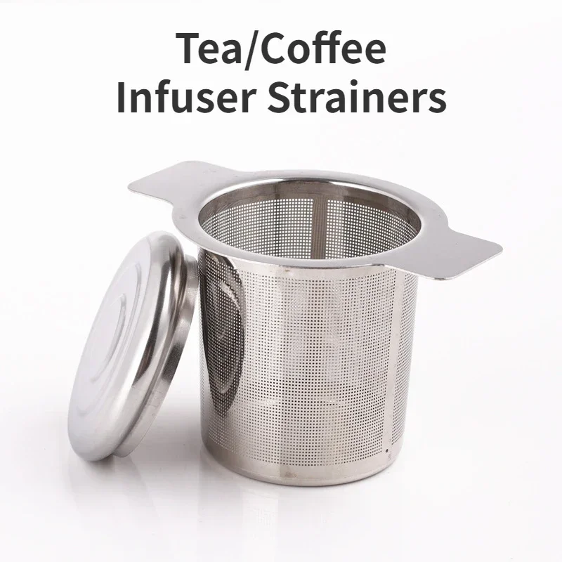 

Tea Infuser Strainers Stainless Steel Loose Leaf Tea Strainer Stepper with Heat Proof Double Handles Mesh Coffee Infusers Mugs