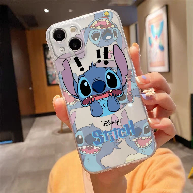 

Disney Stitch For iPhone 14 13 12 11 Pro Max XS Max X XR 7 8 Plus 6S 5S Silicone Transparent Phone Case