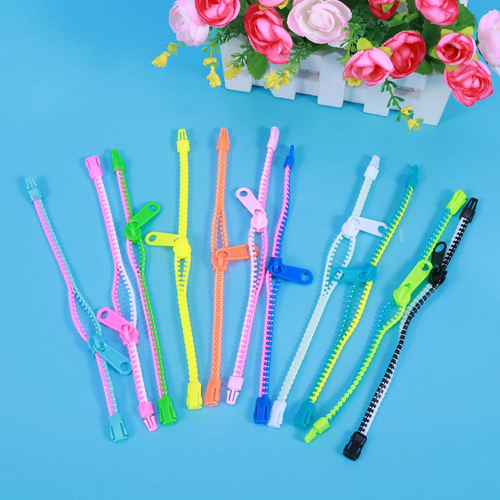 

25 Zipper Bracelet Friendship Fidget Bracelet Party Sensory Bracelet Toys Favors for School Students Kids Birthday Mixed Colors