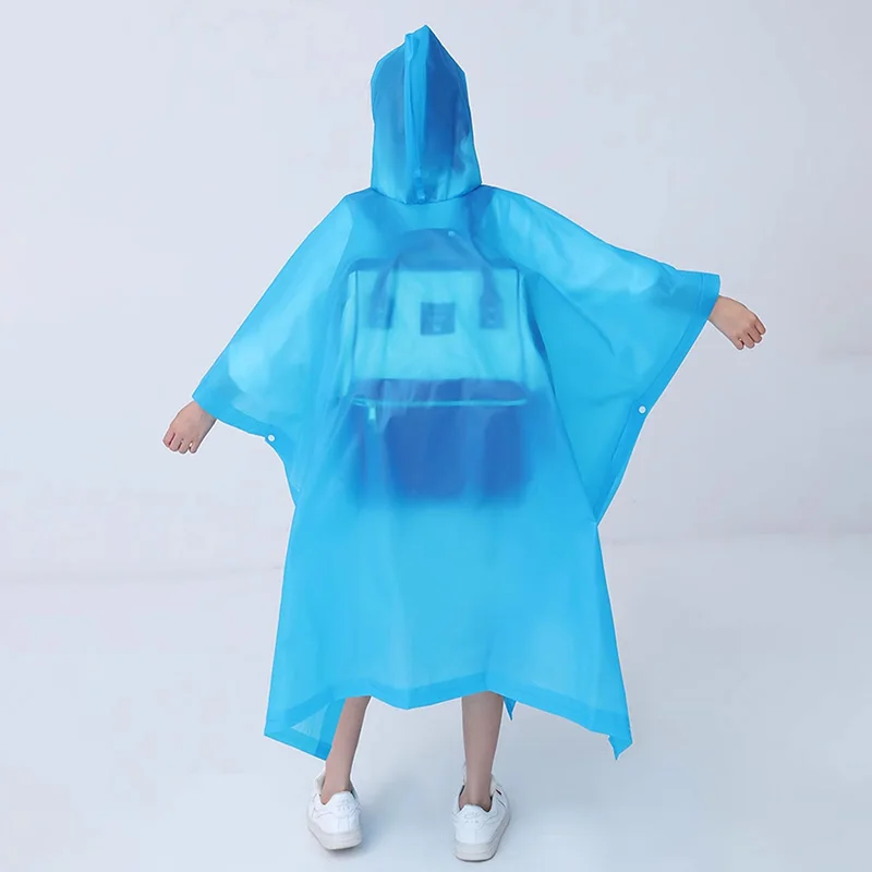 Raincoat Poncho EVA Raincoat Hoode Childen Backpack Rain Cape Loose Women Men Adult Poncho Raincoats Outdoor Hiking Travel Bicycle