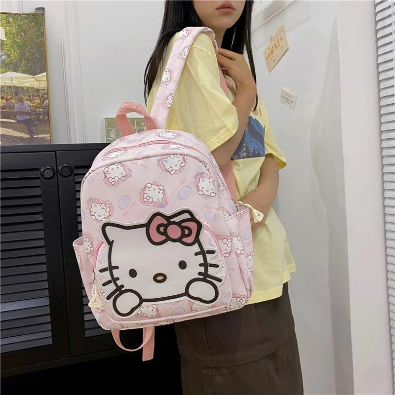 27x34cm Kawaii Sanrio Hello Kitty Cinnamoroll My Melody Kuromi Cartoon Book Bag Student Backpack High Capacity Shoulder Bag Gift