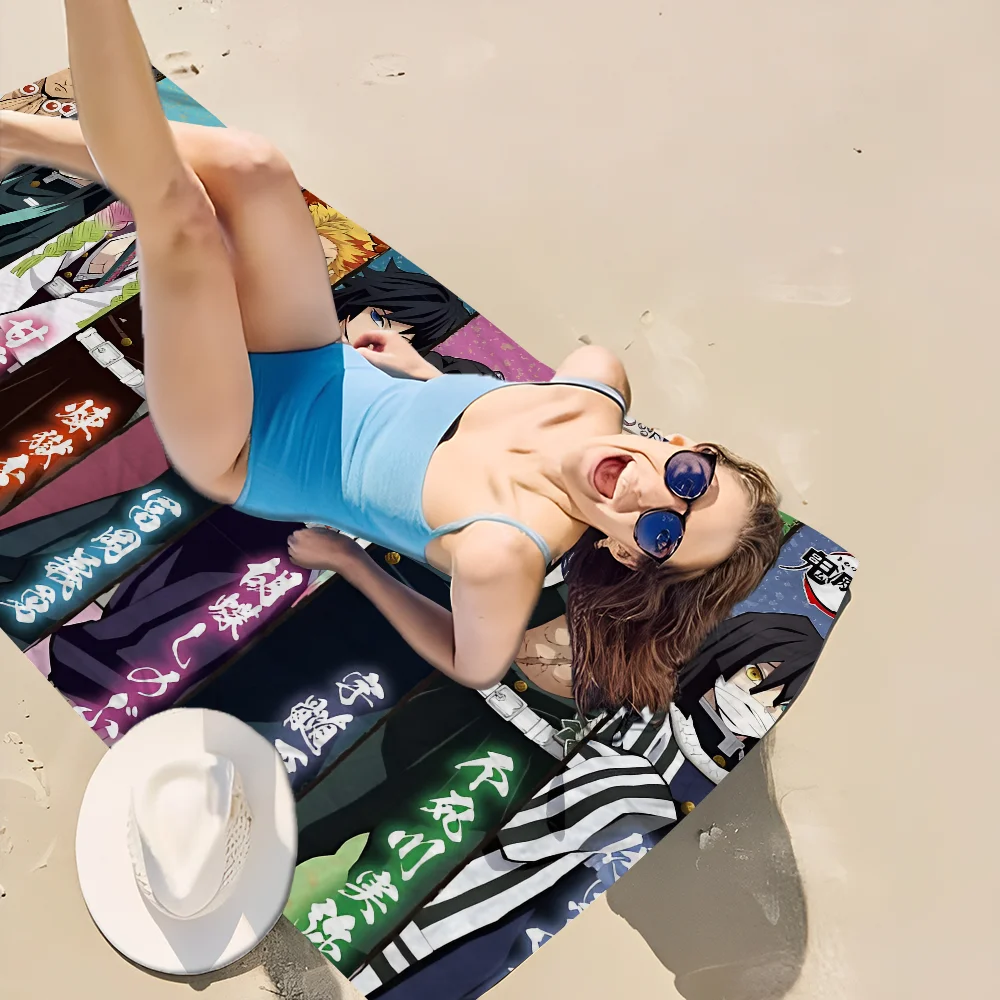 Demon Slayer Towel Microfiber Beach Towel Absorbent Quick dry Soft Yoga Swimming Resort Mountain Climbing Towel 3