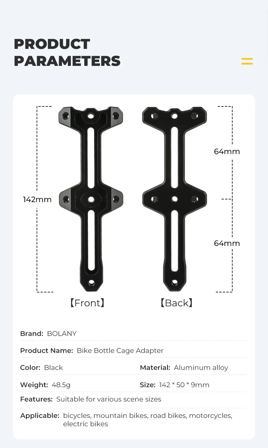 BOLANY Fahrrad Flaschenhalter Verlängerung Rack Doppel Kopf Aluminium Legierung Fahrrad Wasser Tasse Wasserkocher Halter Extender Rahmen Radfahren Teile – Detail 2