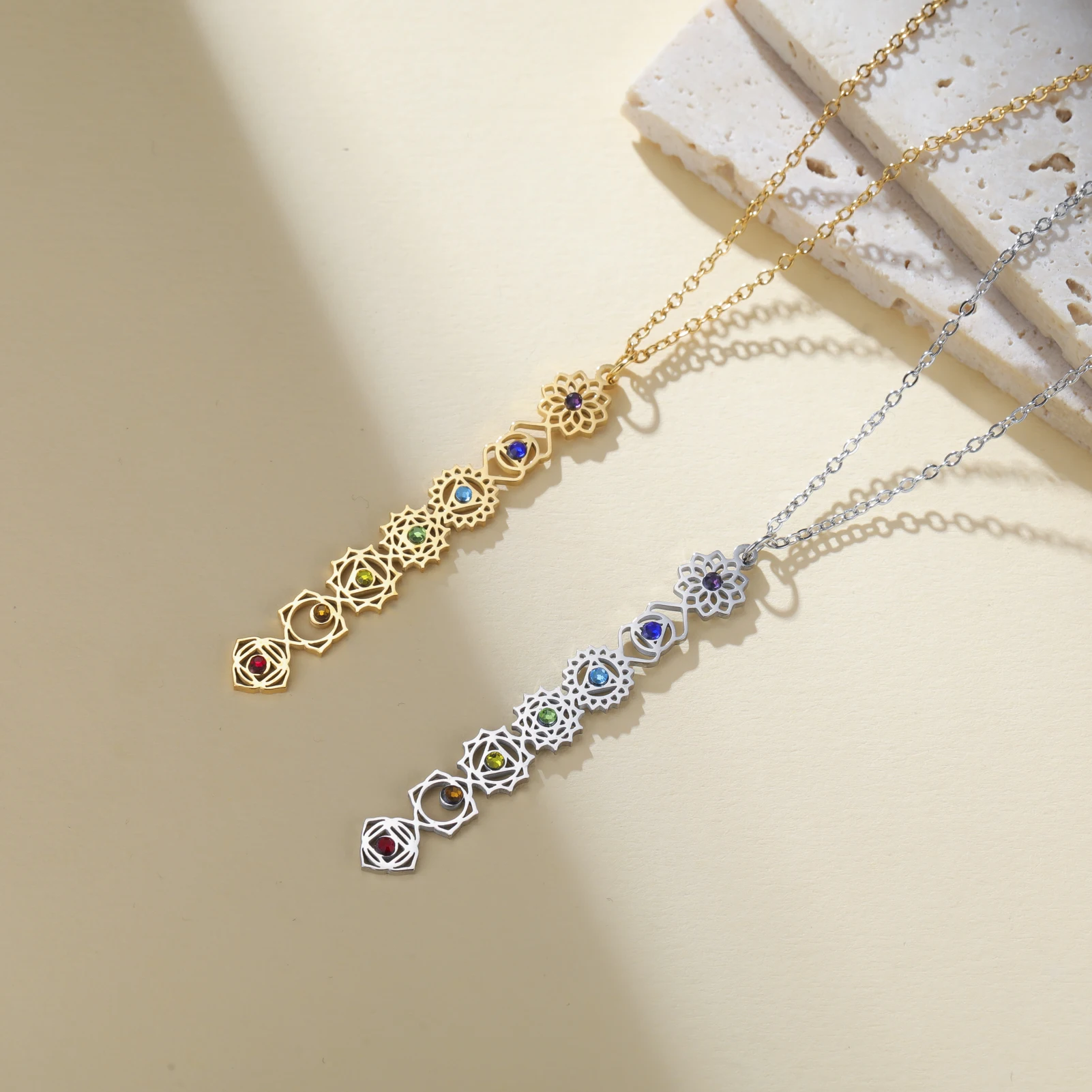 7 Chakra Yoga Pendant Necklace 2