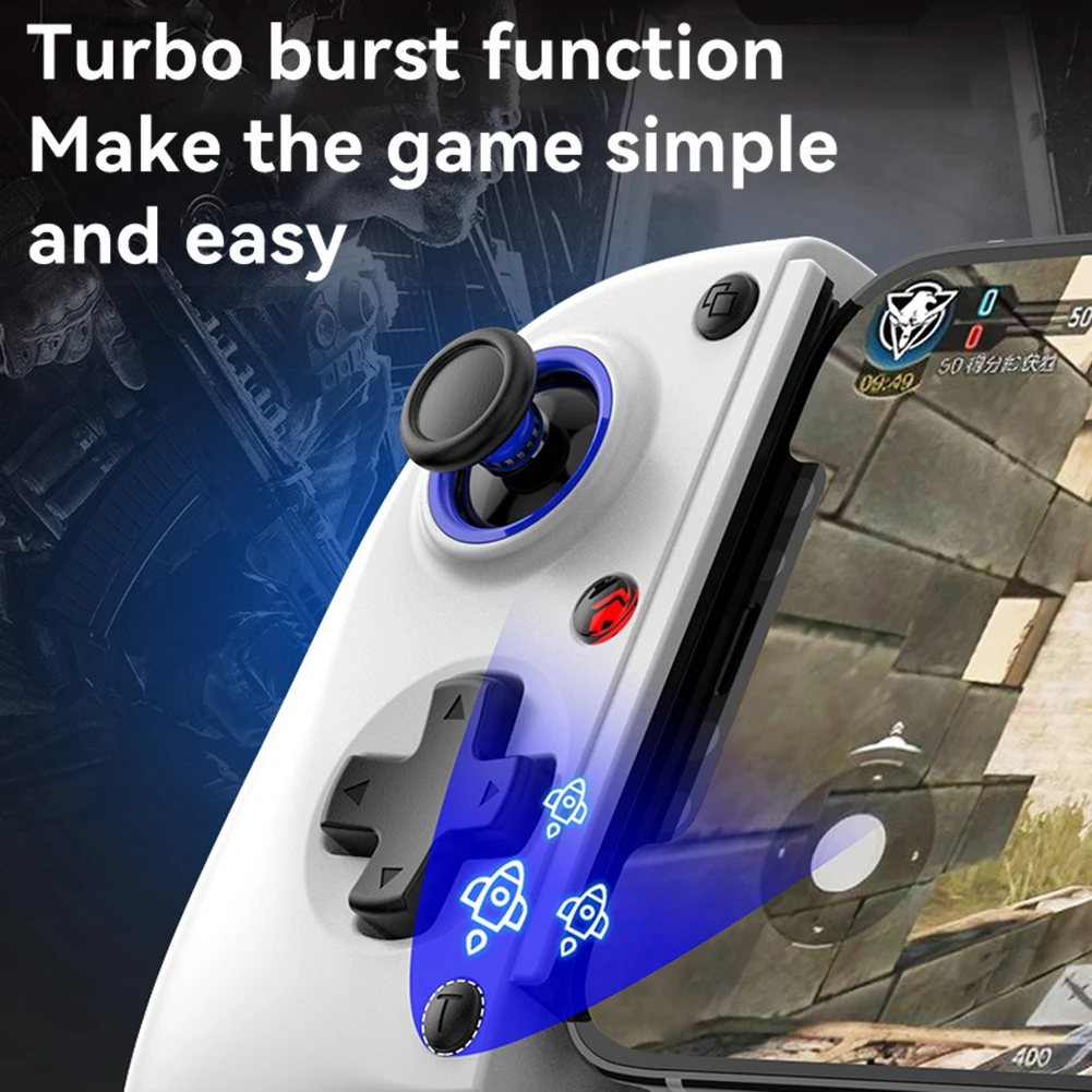 Mobile Phone Stretching Game Controller Wireless BT Mobile Gaming Controller Mobile Phone Gamepad for Switch/PC/Android/iOS/Xbox