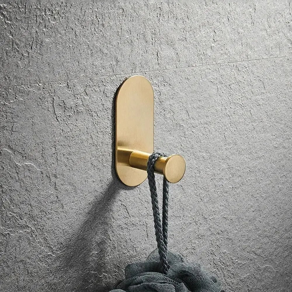 Stainless Steel Towel Holder No Drilling Self-adhesive Bathroom Organizer Gold Kitchen Storage Rack Home towel holder bathroom organizer home storage accessories