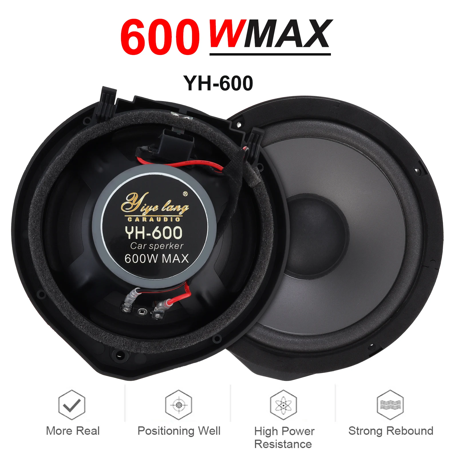 Фото 2 шт., автомобильные динамики 6,5 дюйма, 600 Вт, Hi-Fi №3