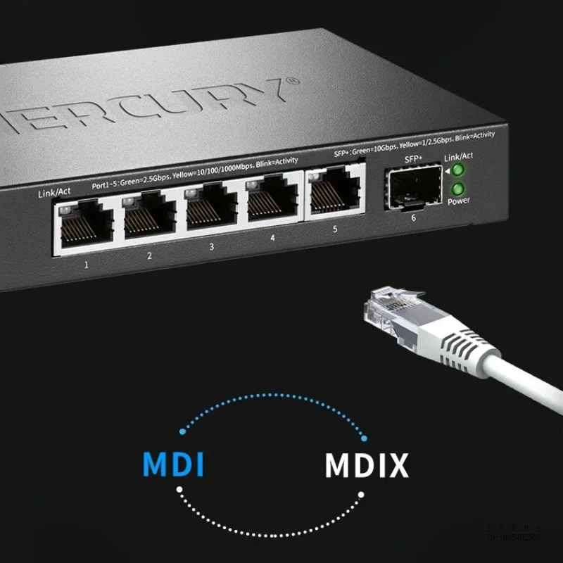 MERCURY 5 포트 2.5G 스위치, 2500mbps, 5 * 2.5GE + 1 * SFP + 포트, 네트워크 허브 및 스플리터, 플러그 앤 플레이, 10G SFP + 스위치, SE106