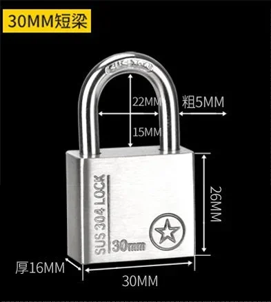 304 נירוסטה מנעול ארון מנעול חיצוני ראש ריהוט מנעול עמיד למים חלודה הוכחה מנעול דלת עם 4 מפתחות