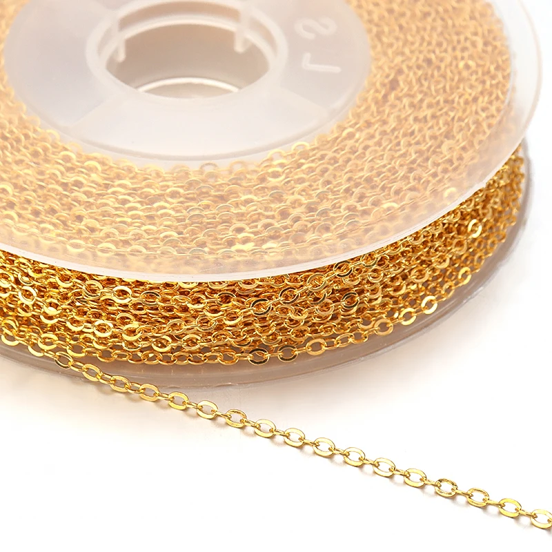 

10yards/Lot 2x3mm Copper Clad Iron Flat Link Cross Chains Bulk Chains for Jewelry Making DIY Bracelet Neckalce Wholesale