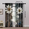 2pcs, Curtains Digital Printed 2D print Daisies And Butterflies Machine Washable Polyester (without rod) Art Deco Festive Use 5