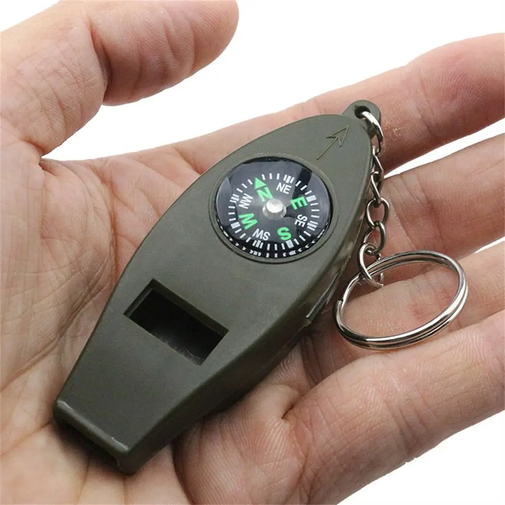 

Multifunction Emergency Whistle Compass Thermometer Survival Whistle 4 in 1 Magnifier Outdoor Whistle Fishing Hiking