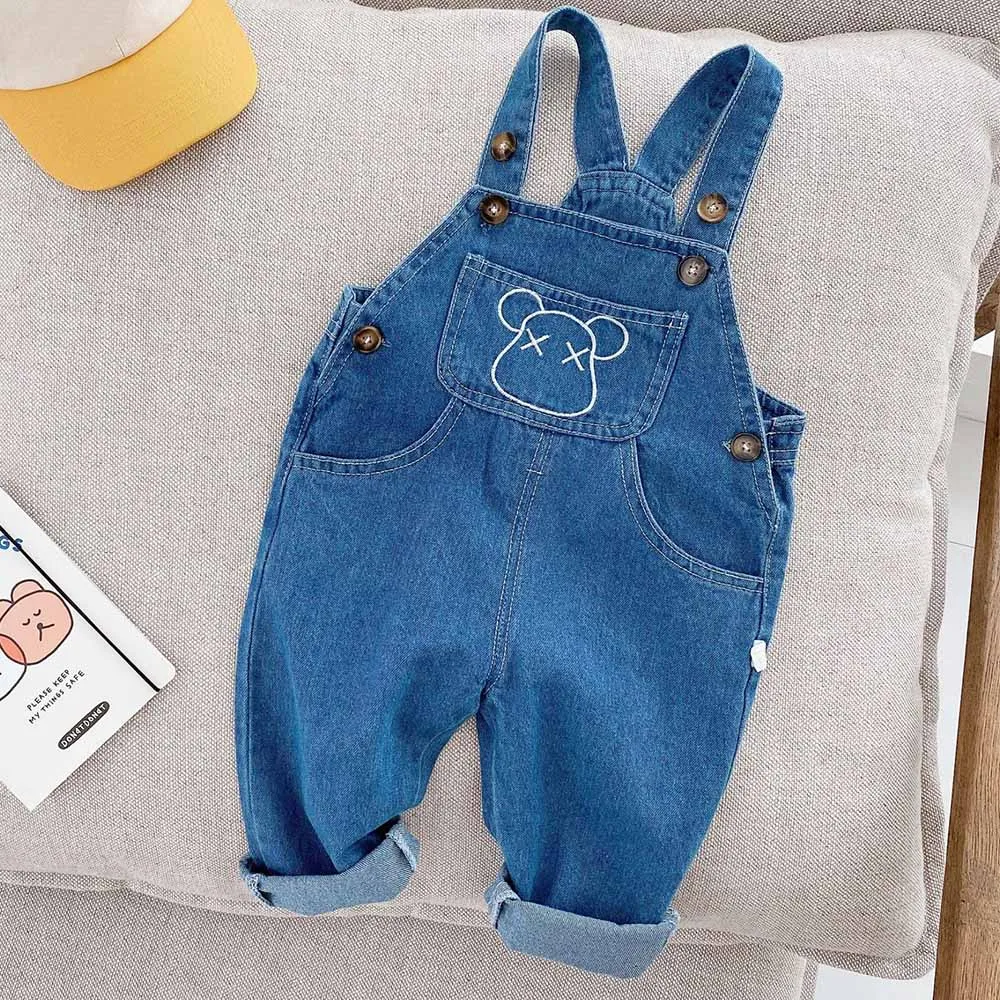 Industry No. 1 Factory Price Baby Girl Jumpsuit Denim Overalls Toddler Inf outlet Blue