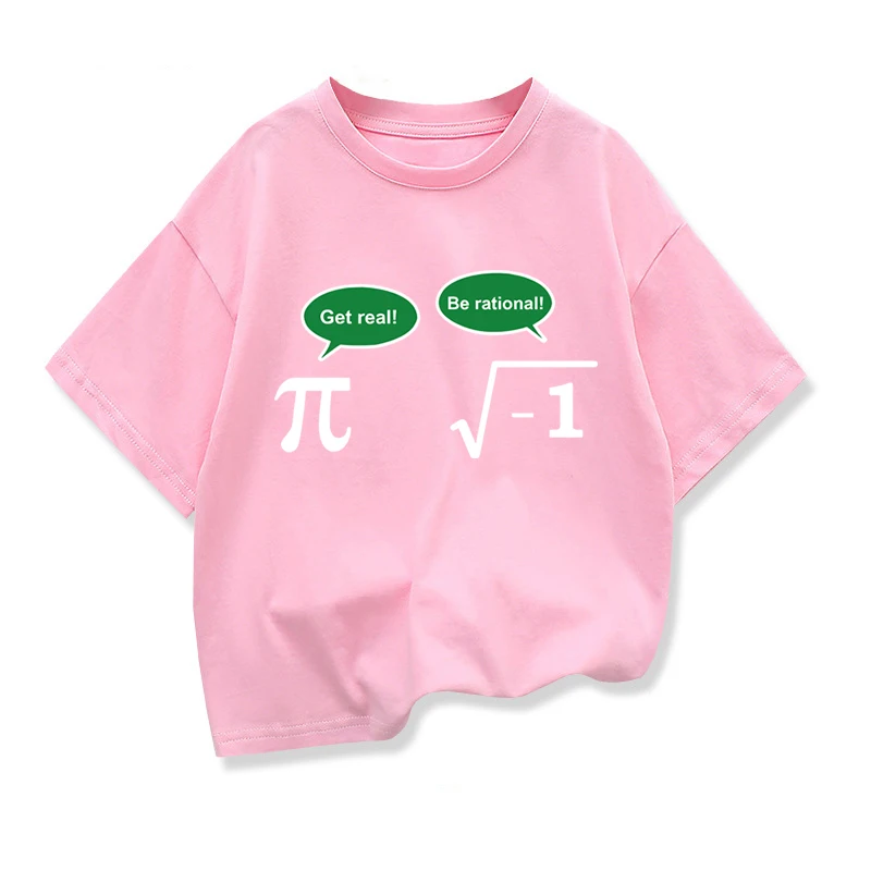 Baby Boys T-shirt High Quality Cotton Funny Math Design Printed Loose in Summer Casual O-neck T-shirt for Kids Tees Girls Tops