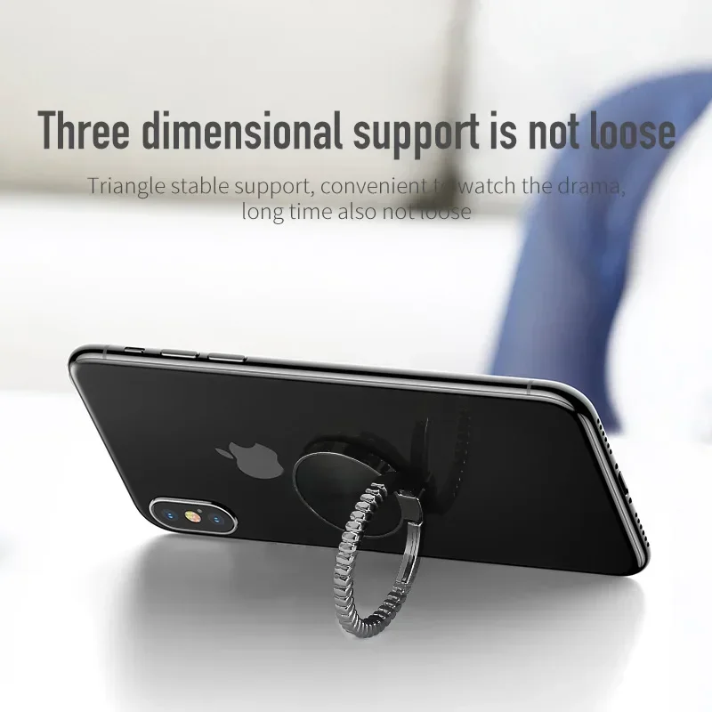 Rotating Adjustable Magnetic Car Phone Stand with Zinc Alloy Ring Holder