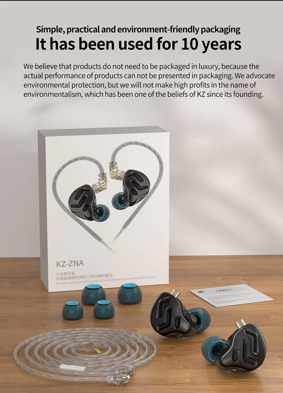 KZ ZNA Hybrid Earphones With Mic description image 11