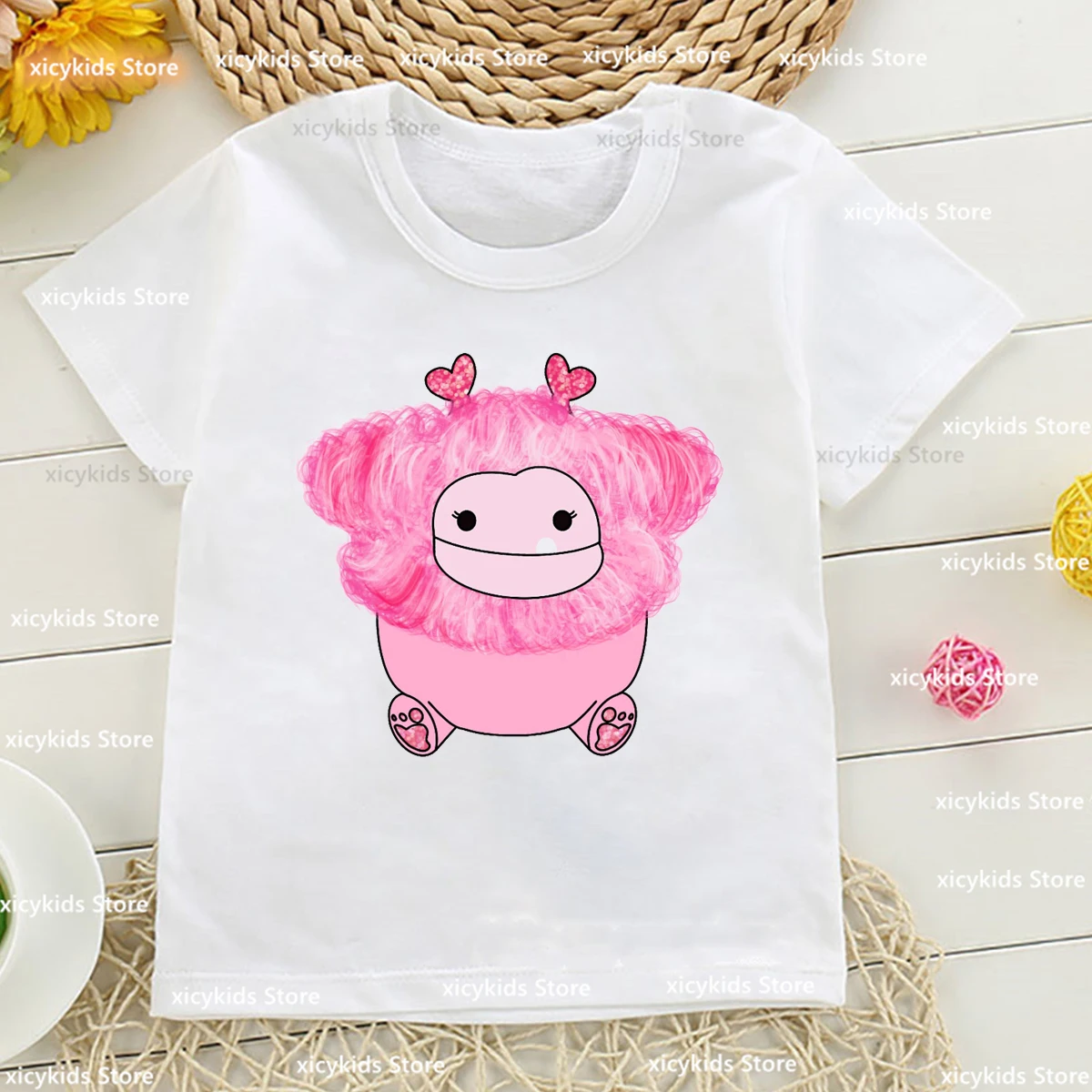 

T-Shirt For Boys/Girls Funny Pink Strawberry Frog Squish Cartoon Print Kids T-Shirt Fashion Casual Boys Girls Unisex Clothes