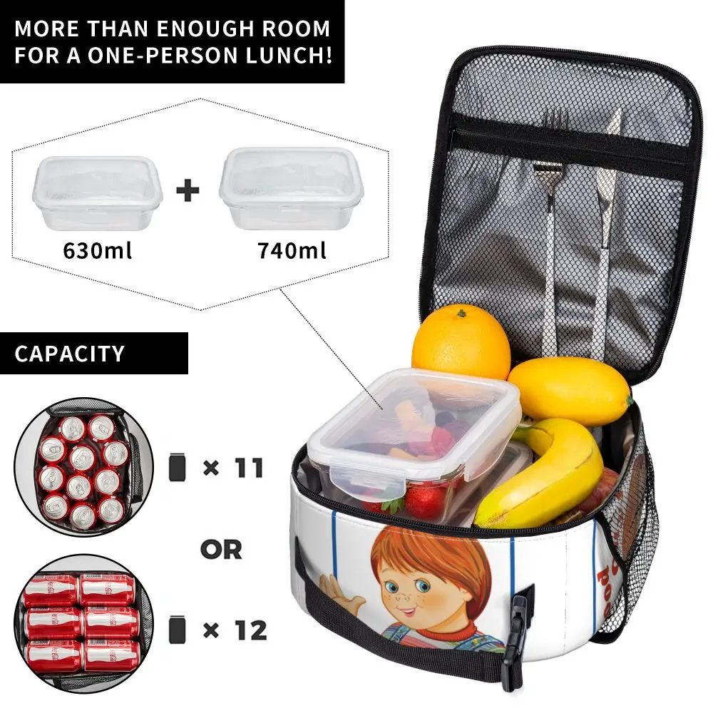 Gute Jungs Kinder puppe chucky isolierte Lunch pakete Lebensmittel beutel tragbare Kühler thermische Lunchbox für Schul büro – Detail 26