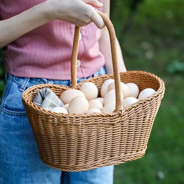 다용도와 실용성을 갖춘 청소가 용이한 짠 보관 바구니