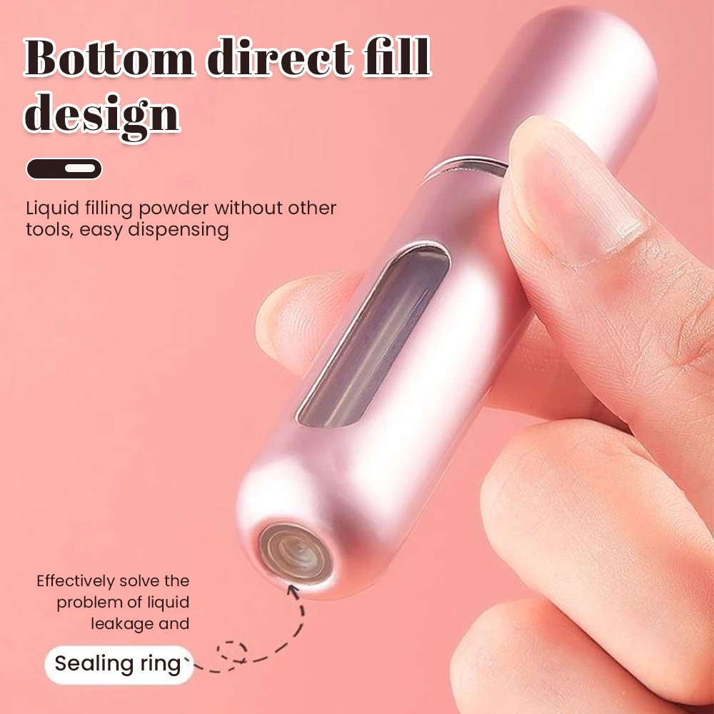 5ml Bottom-filled Perfume Bottle Recycled Dispense Portable Empty Electrochemical Aluminum Spray