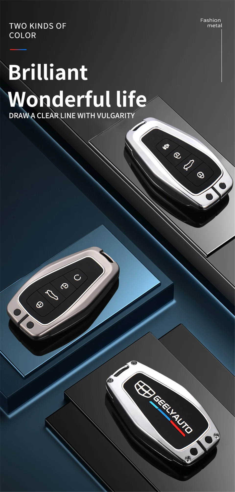 Custodia per portachiavi per auto custodia per Shell Set per Geely Coolray X6 Emgrand Global Hawk GX7 accessori remoti portachiavi per lo Styling dell'auto - Scfeb4e2de31343e49b5725b6ba951dbfs