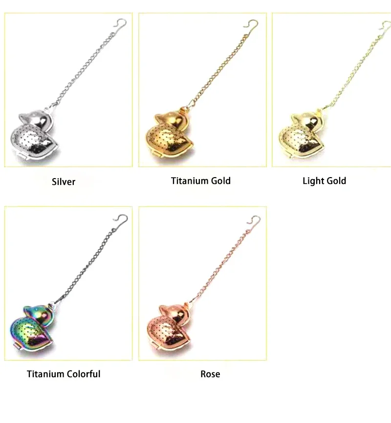 Little Duck Shape Hangable Tea Infuser Mesh Filter Strainer For Loose Tea Leaf Spice Stainless Steel Home Kitchen Accessories