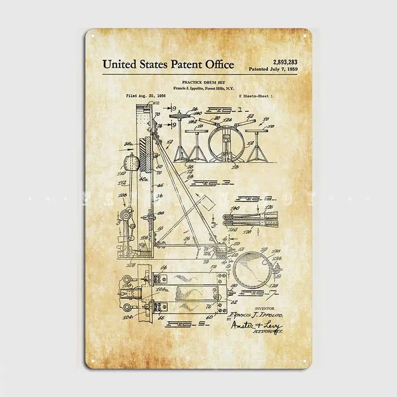 

Набор барабанов, запатентованный плакат, металлический плакат, декор для кинотеатра, кухни, кинотеатра, роспись, оловянный плакат