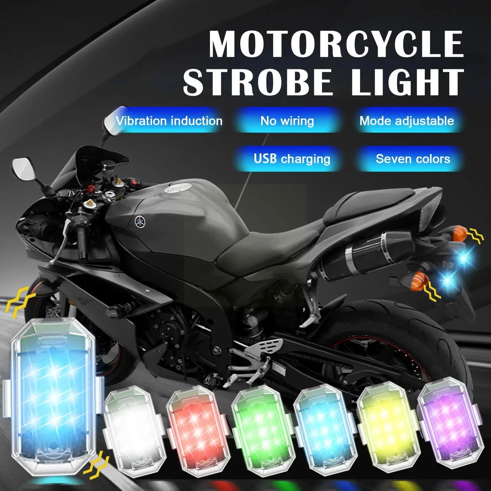 M3 Motorcycle Strobe Light USB Rechargeable Warning Lamp For Bikes Modified  Drones Aircraft Remote Control Flashing Lights X3S1 - AliExpress