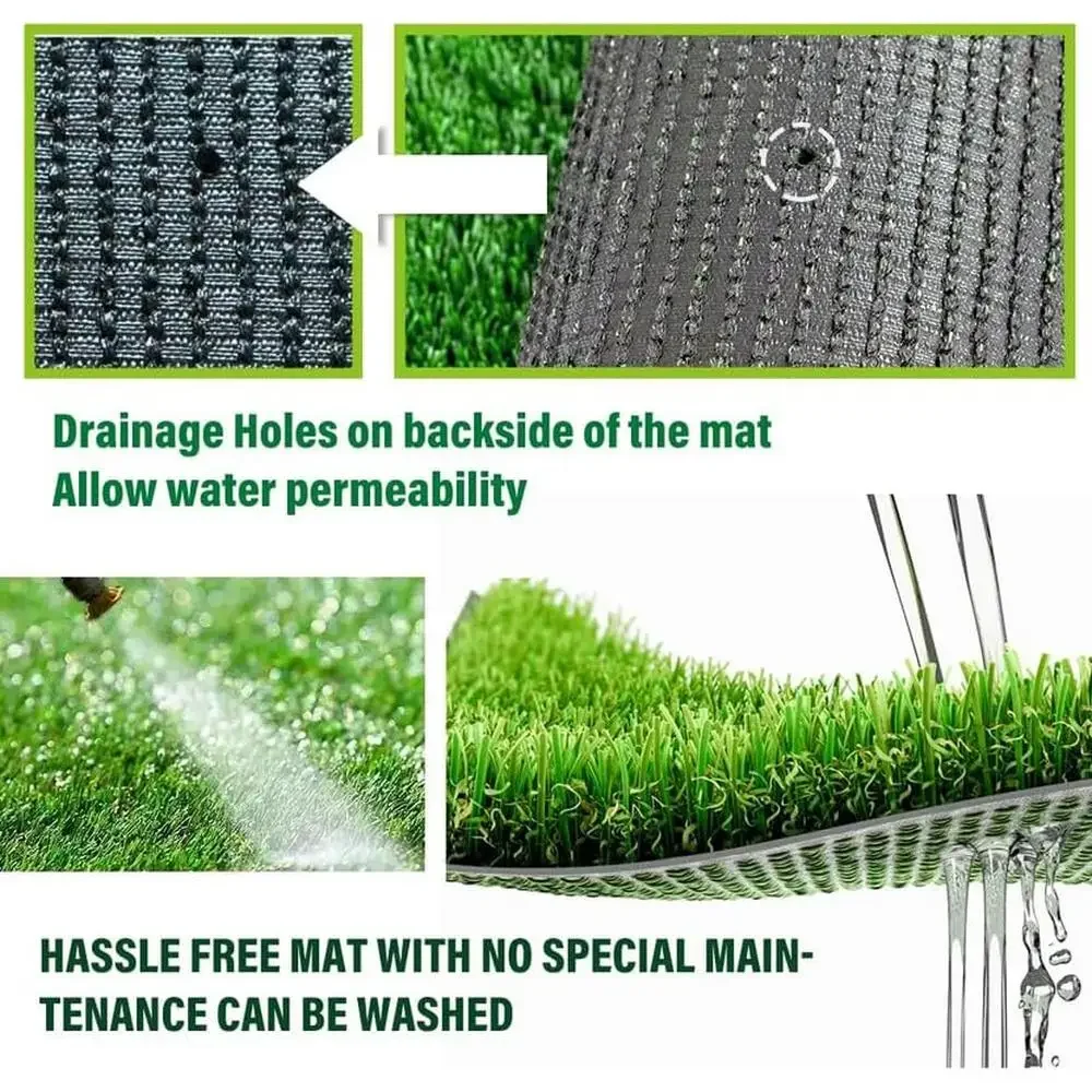 3FTX5FT Ultrathick High Blade Artificial Grass Turf 1.77 Inch W-Shaped Yarn Deluxe PU Backing Dog Synthetic Grass Indoor/Outdoor