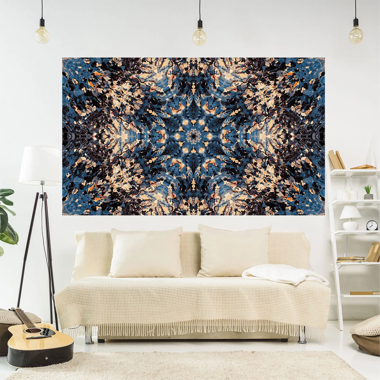 

QdDeco Mandala Tapestry Wall Cloth Psychedelic Background Cloth Bohemian Home Decoration Bedroom Or Living Room Decorative