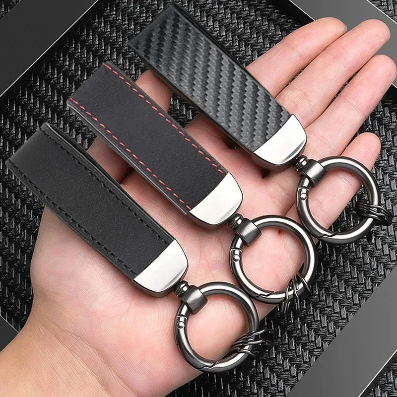 Carbon Fiber Style Keychain 360 Rotatable Universal Fit