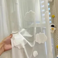 1PC American Style  2025 New Cloud Screens Bedrooms Balconies Embossed Three-dimensional Children's Rooms Window Curtains 2