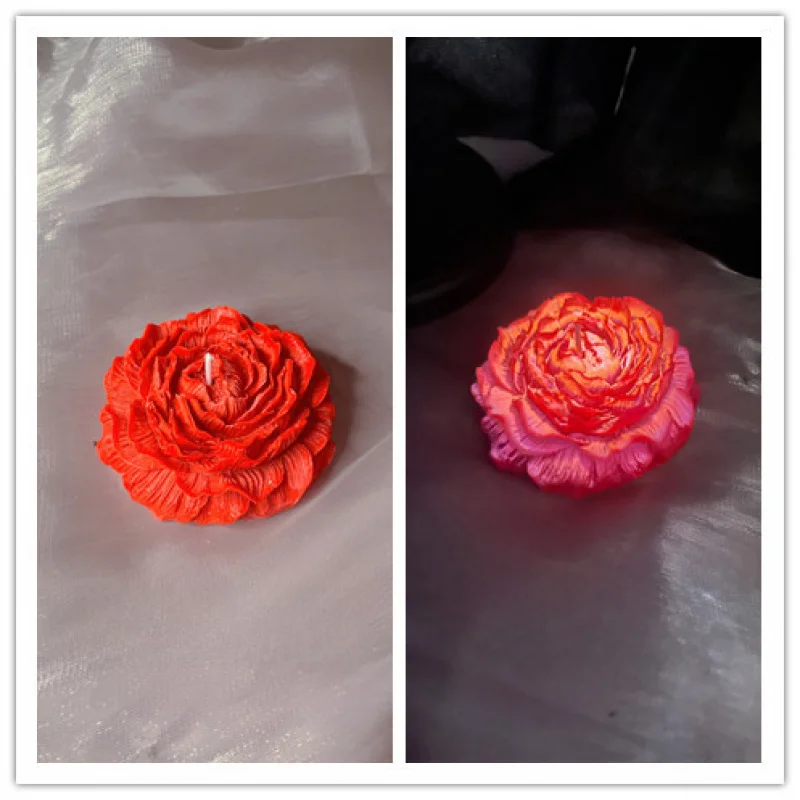 Peony Flower Luminous Fluorescence Low Temperature Candles 48℃Anti-ScaldsmCouple Wax Drip Xiaohongshu Sexy Candle
