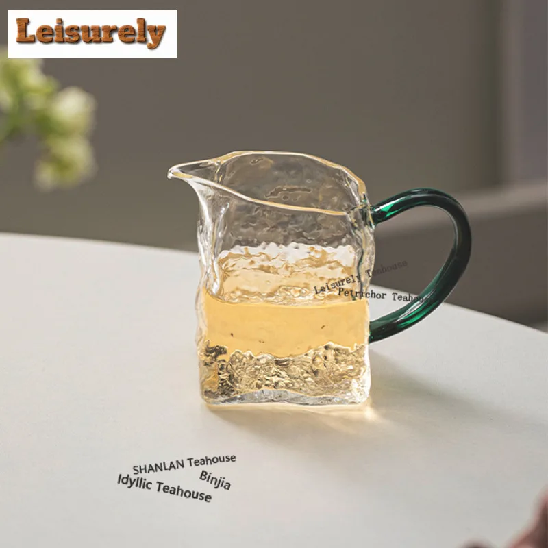 160ml Hammered Pattern Transparent Glass Tea Pitcher Tea Divider Cha Hai Dispenser Justice Cup Fair Mug Cha Decoration Supplies