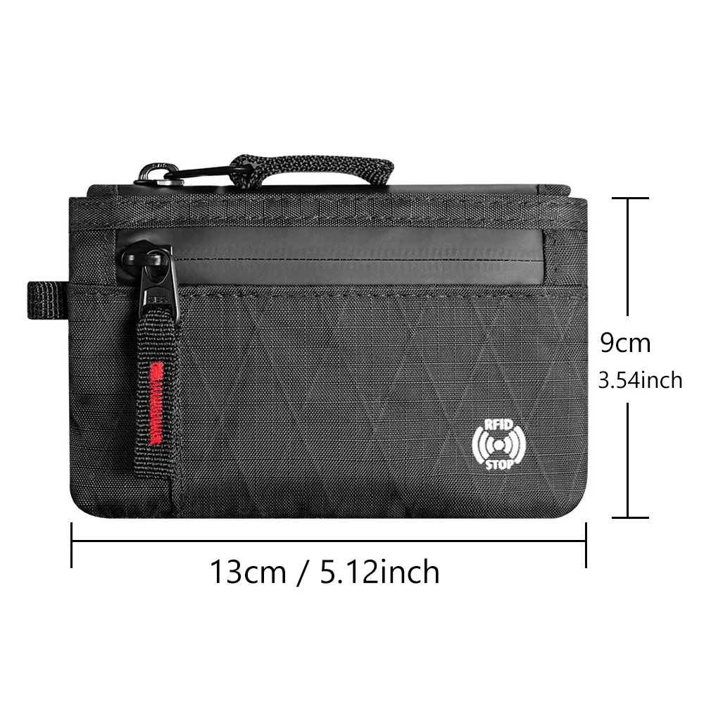 1pc 13cm*9cm New Multifunctional Functional Zero Wallet XPAC Card Holder Key Bag Driver's License Bag RFID Passport Bag black