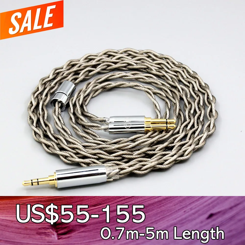 

99% Pure Silver + Graphene Silver Plated Shield Earphone Cable For ONKYO SN-1 JVC HA-SW01 HA-SW02 McIntosh Labs MHP1000