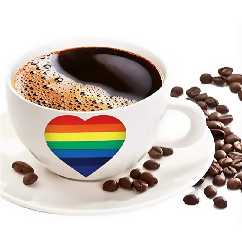 Rollo De 500 Pegatinas De Arcoíris Con Forma De Corazón | Tatuajes Temporales Y Adhesivos Para Orgullo Gay Y Fiestas LGTB+