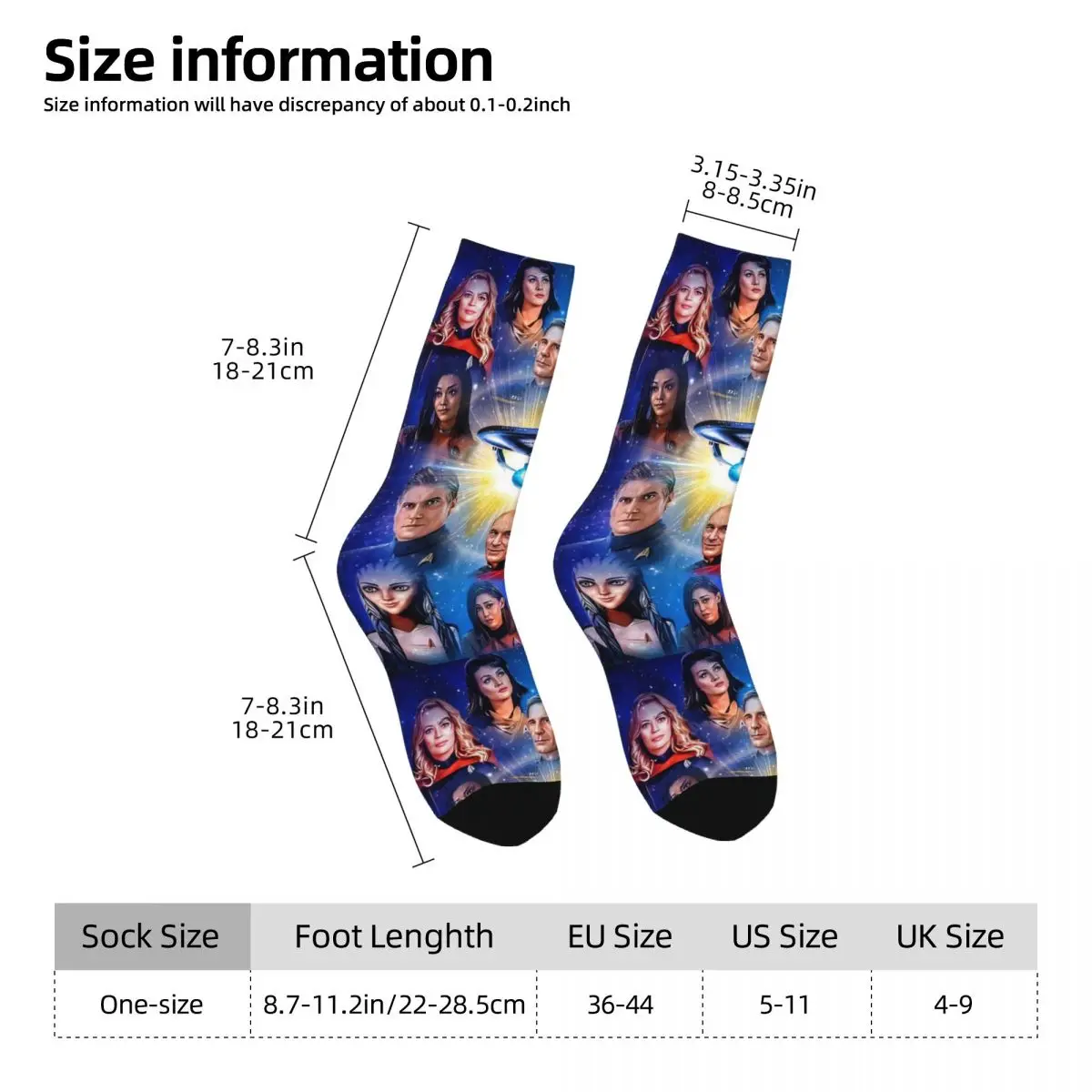 Stellar Starfleet Inspired Trendy Socks – Warm, Soft, Non-Skid Cycling Stockings
