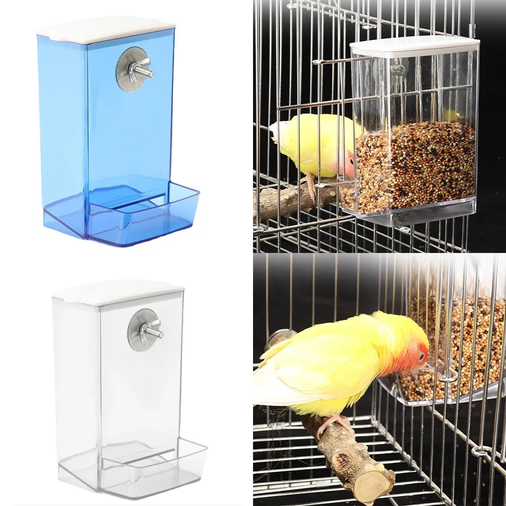 Large Capacity Bird Feeder Box Anti-Splash Bird Food Dispenser Durable Parrot Feeding Box for Small Medium Birds bird feeder parrot feeder