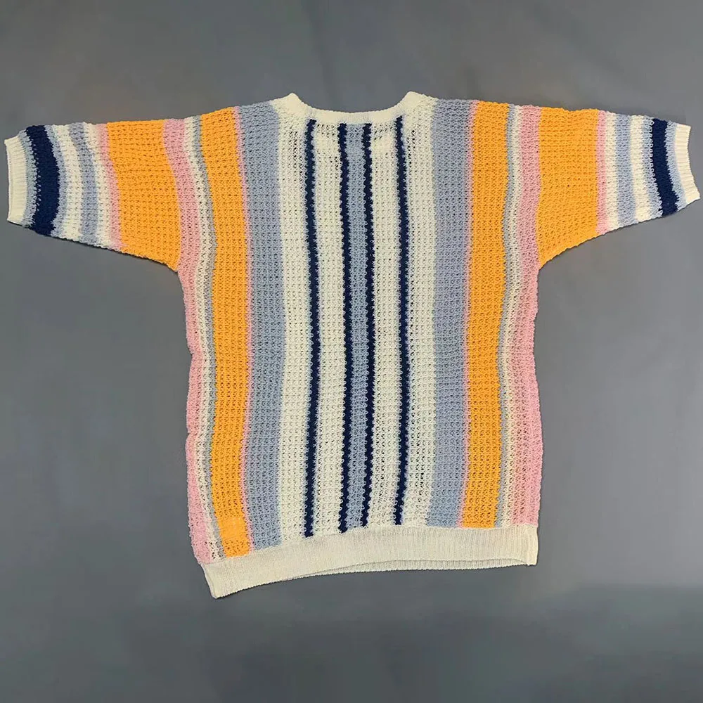 Men's Color-Block Striped Fashion Knit Pullover