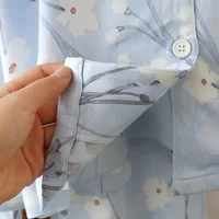 Spring and Summer 2026 New Women's Pajamas Set Cotton Silk Gongsatin High End Large Flower Home Furnishing Long Sleeve Pants - Image 6