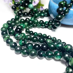 Elegant 100% Natural Green Emerald Round Gemstone Beads for Jewelry Making - Women's Bracelet & Necklace Charms (Emerald)
