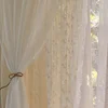 OQ5M Wholesale Double Layer French Vintage Curtains American Rustic White Lace Gauze Curtains Princess Wind Balcony Floating 4