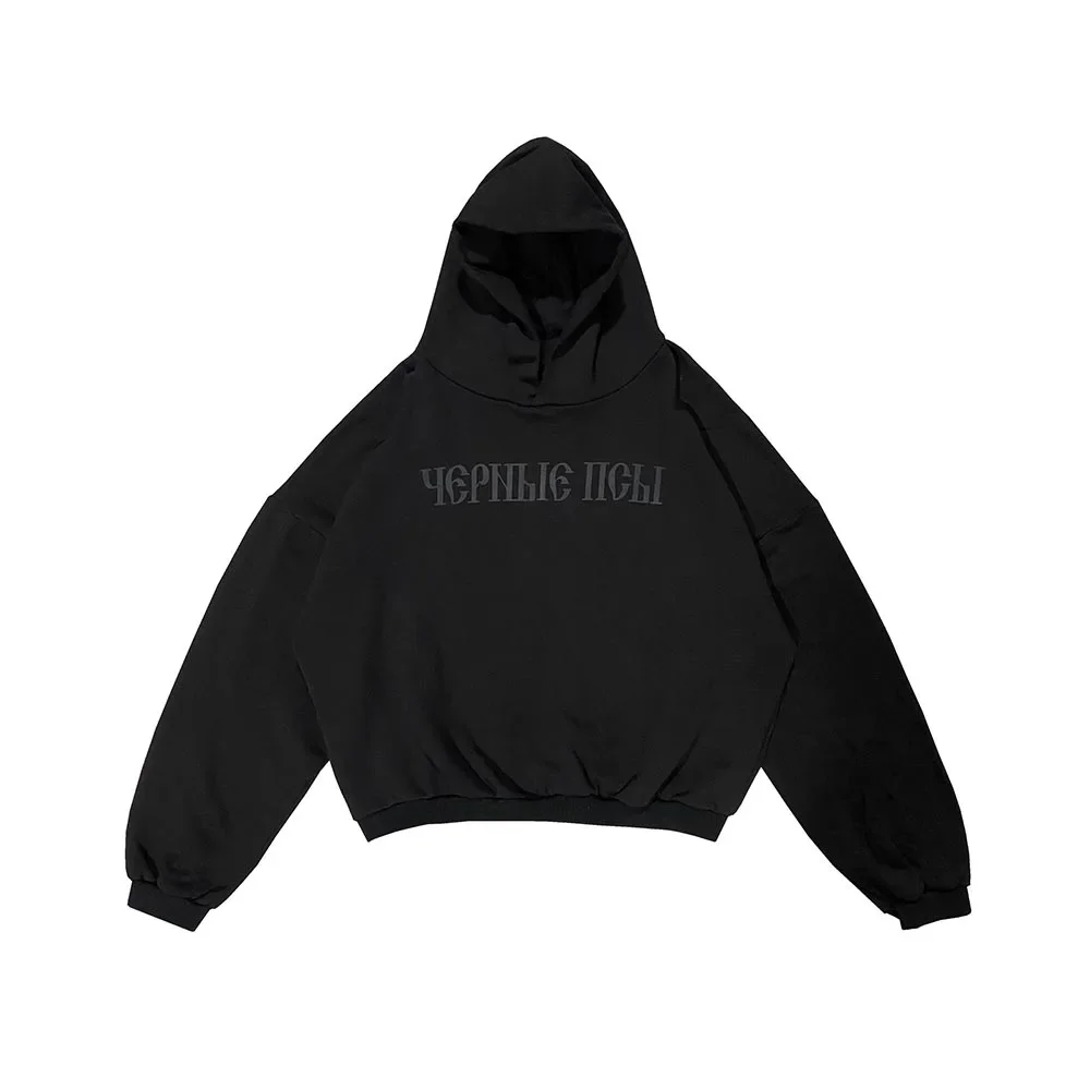 Vintage Letter Print White Black Mens Hoodies Pullover Streetwear Baggy Casual Hooded Sweatshirts Oversized Ropa Hombre Hoody