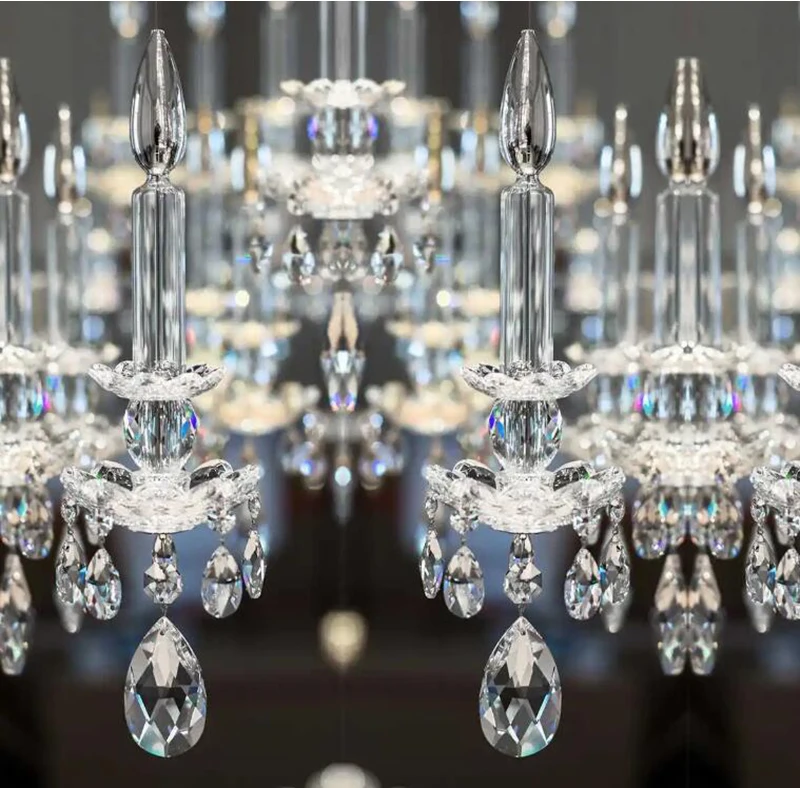Einzigartiges Projekt Kristall Kronleuchter Licht für Hotel Restaurant Hochzeit Dekoration große Hängelampe Pendel leuchte Treppe Kronleuchter – Detail 7